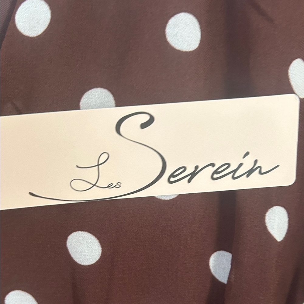 Brown Polka Dot Midi Dress - Picture 2 of 5